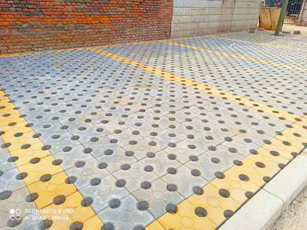 洛陽宜陽縣錦屏鎮馬堯村植草磚施工工程效果展示